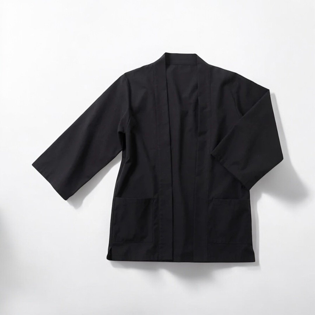 Lana Haori Negra Estética Zen