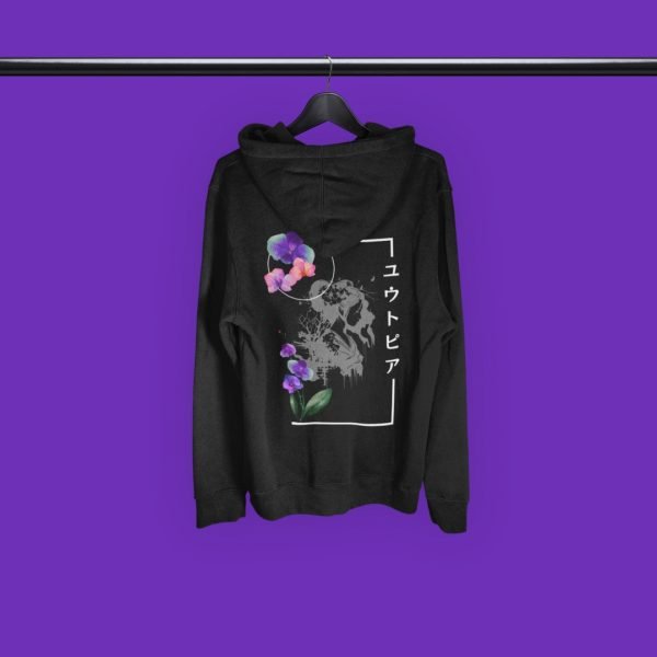 Japanese Hoodie Utopia in Black