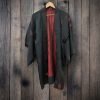Kimono Haori i svart & vinrött