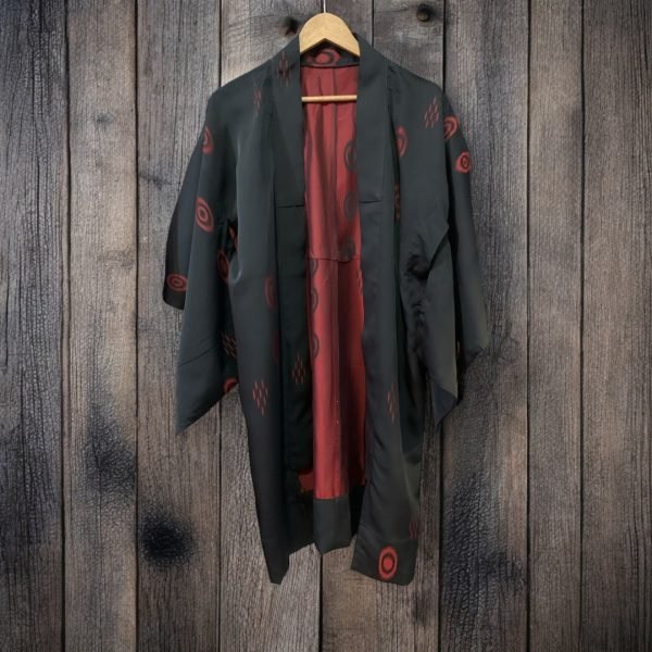 Kimono Haori in Black & Burgundy
