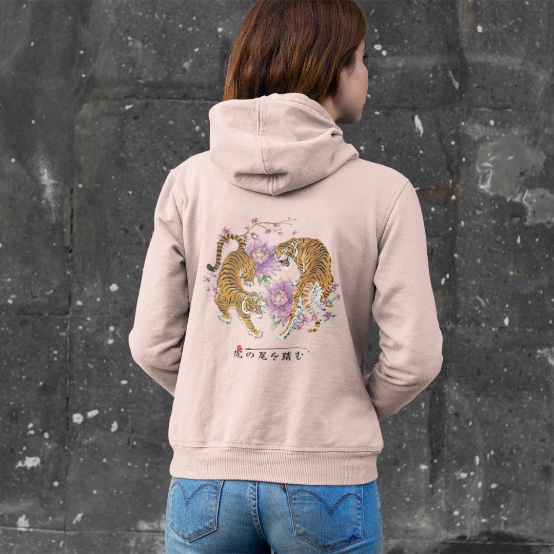 Felpa con cappuccio giapponese Pink Tiger and Lillys