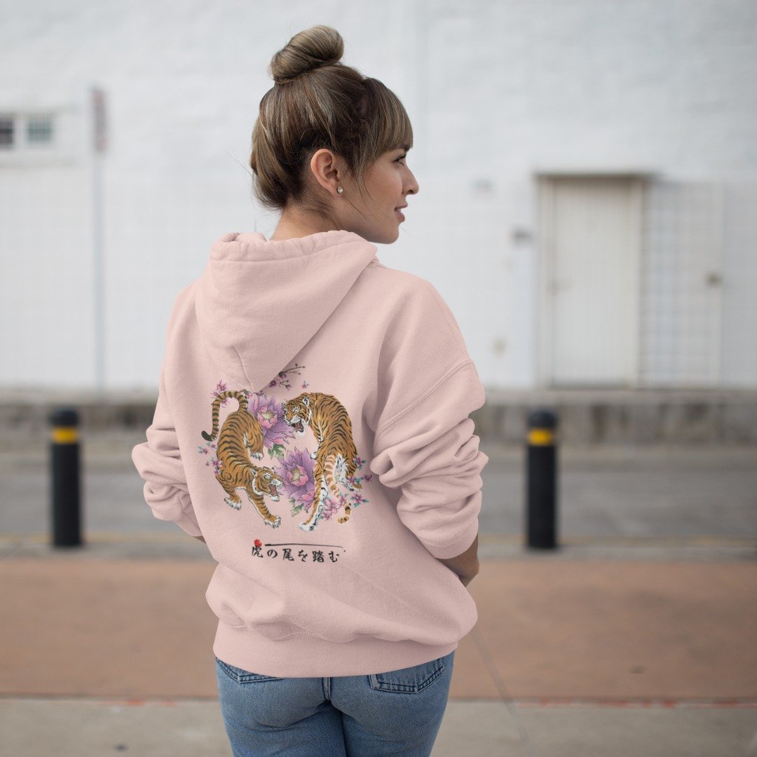 Felpa con cappuccio giapponese Pink Tiger and Lillys