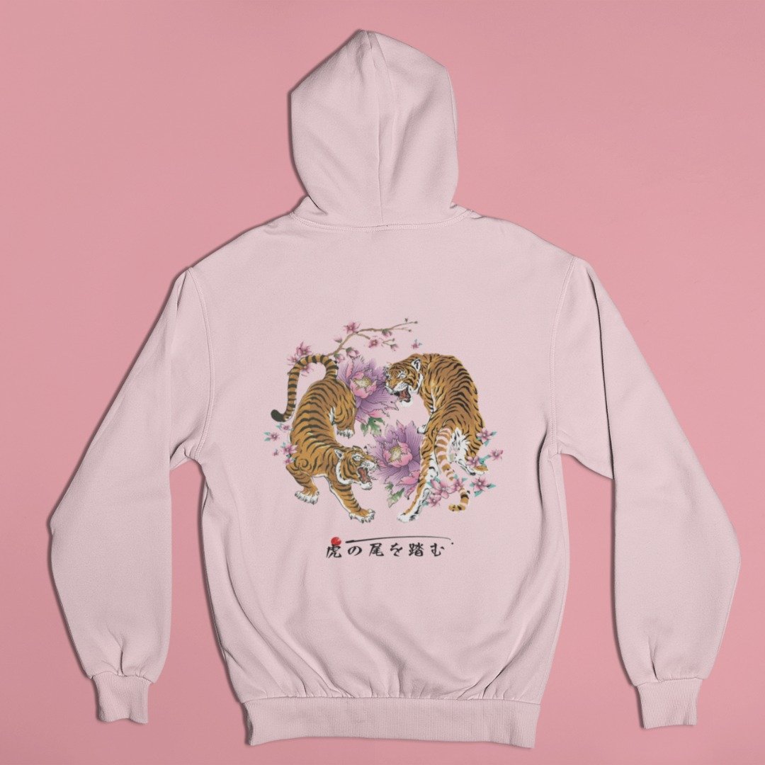 Felpa con cappuccio giapponese Pink Tiger and Lillys