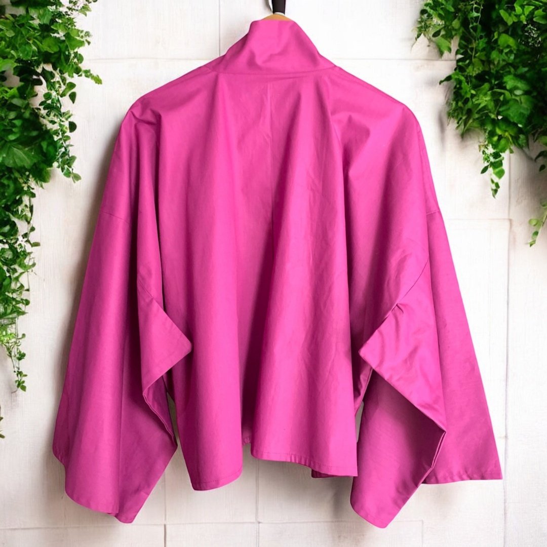 Haori corto fucsia con mangas yukata