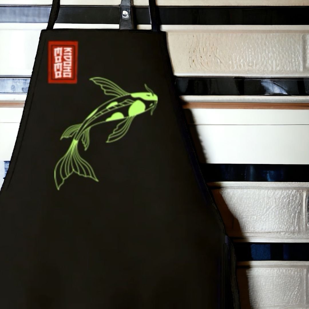 AVENTAL JAPONÊS PEIXE KOI VERDE