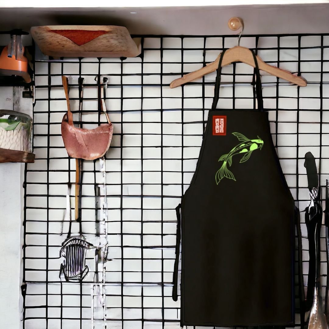 AVENTAL JAPONÊS PEIXE KOI VERDE