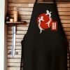 GREMBIULE GIAPPONESE CON PESCE KOI IN ROSSO ROTONDO