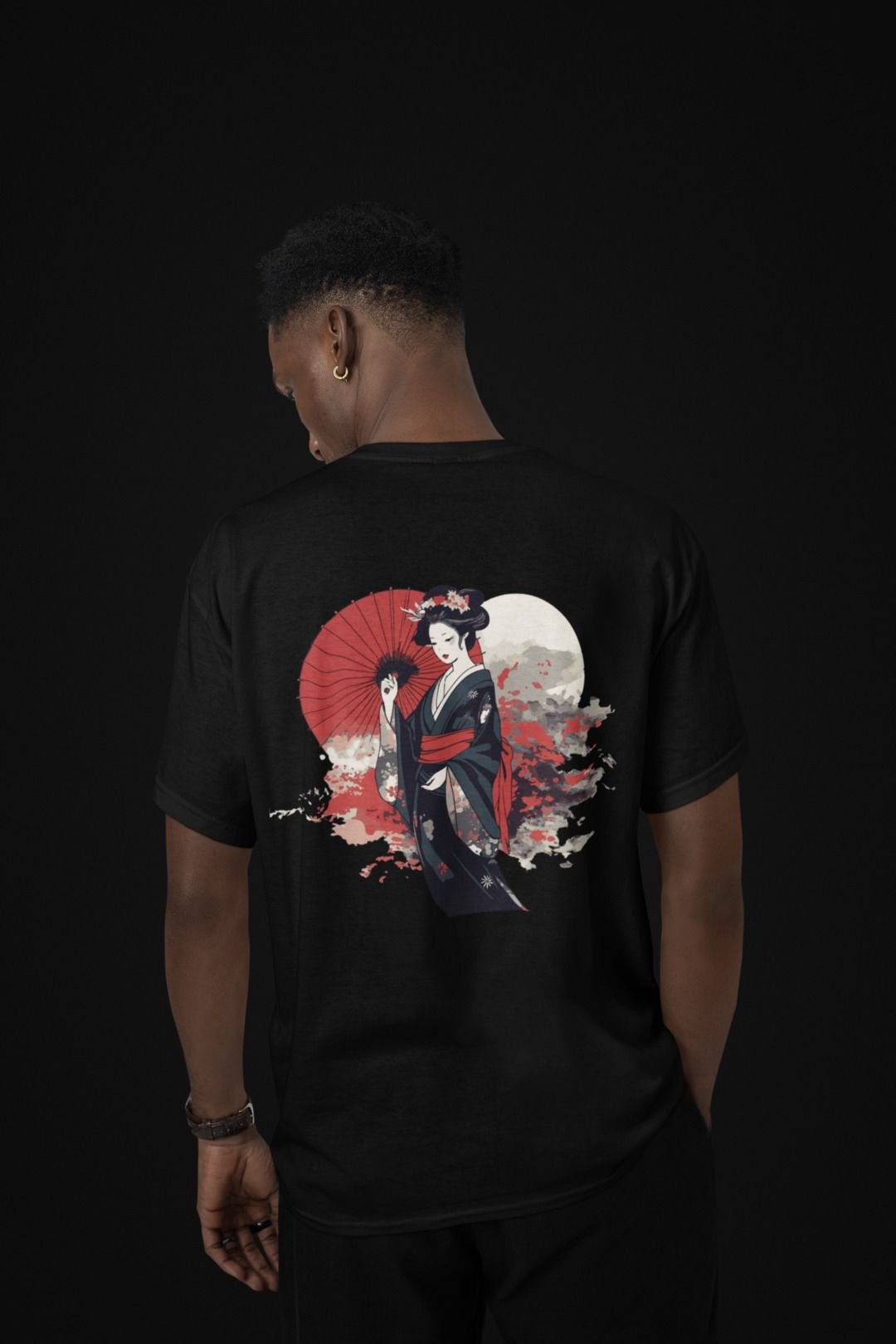 Japanese T-Shirt Geisha with Umbrellas