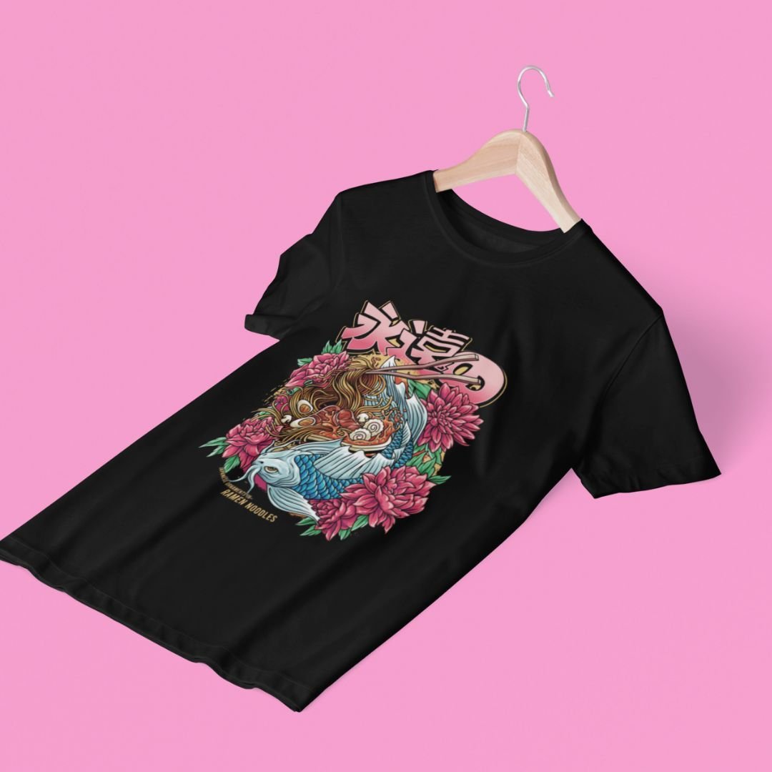 Camiseta japonesa Ramen Koi Fish and Noodles