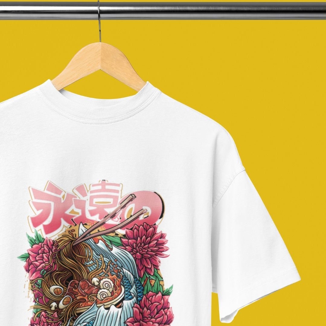 Camiseta japonesa Ramen Koi Fish and Noodles