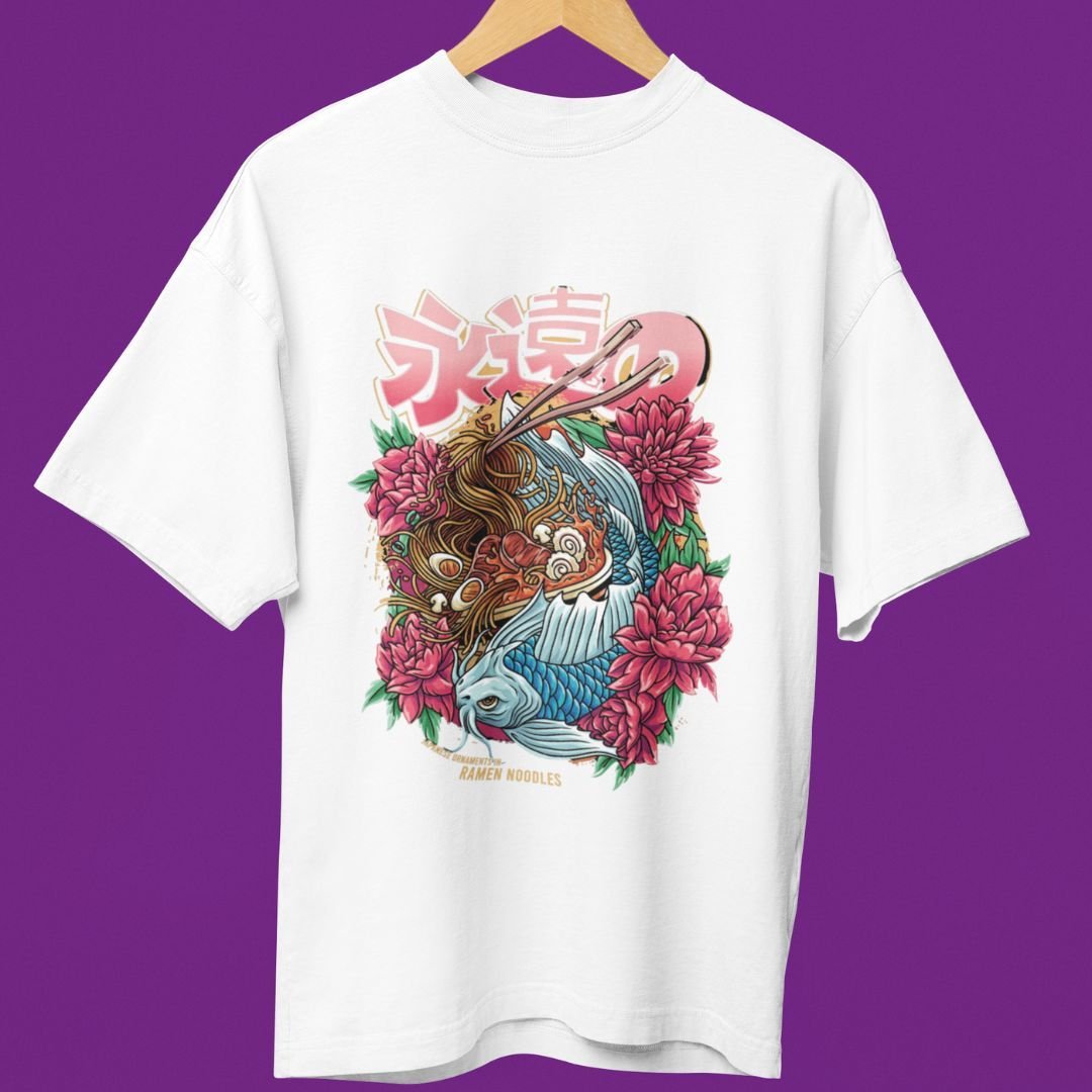 Camiseta japonesa Ramen Koi Fish and Noodles
