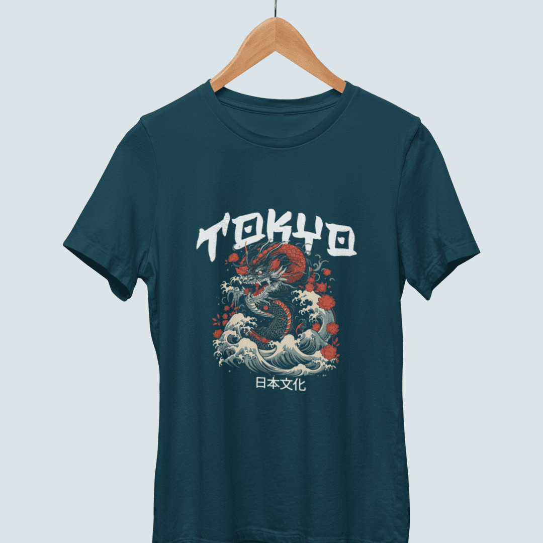 Japansk T-shirt Tokyo Teal