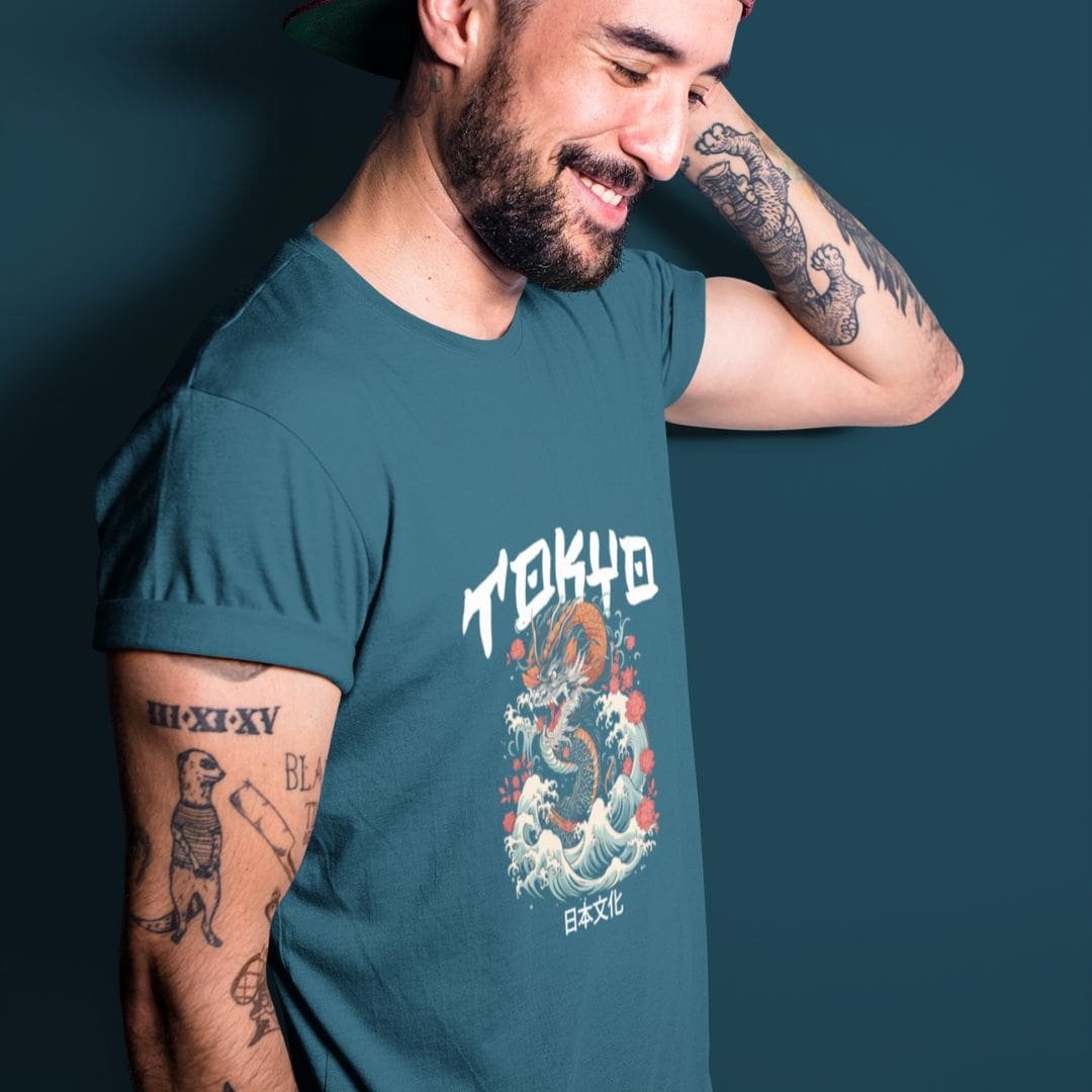Japansk T-shirt Tokyo Teal