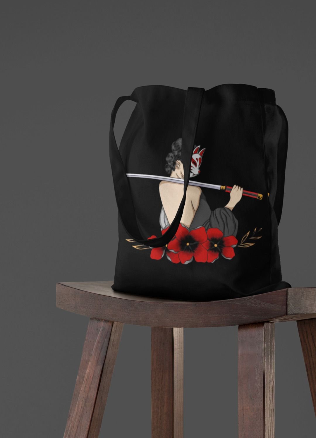 Japanese Tote Geisha with Katana
