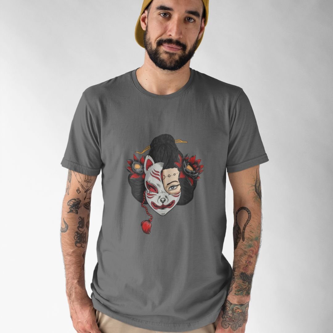 Maglietta giapponese Blossom Geisha e Neko Tee Beige