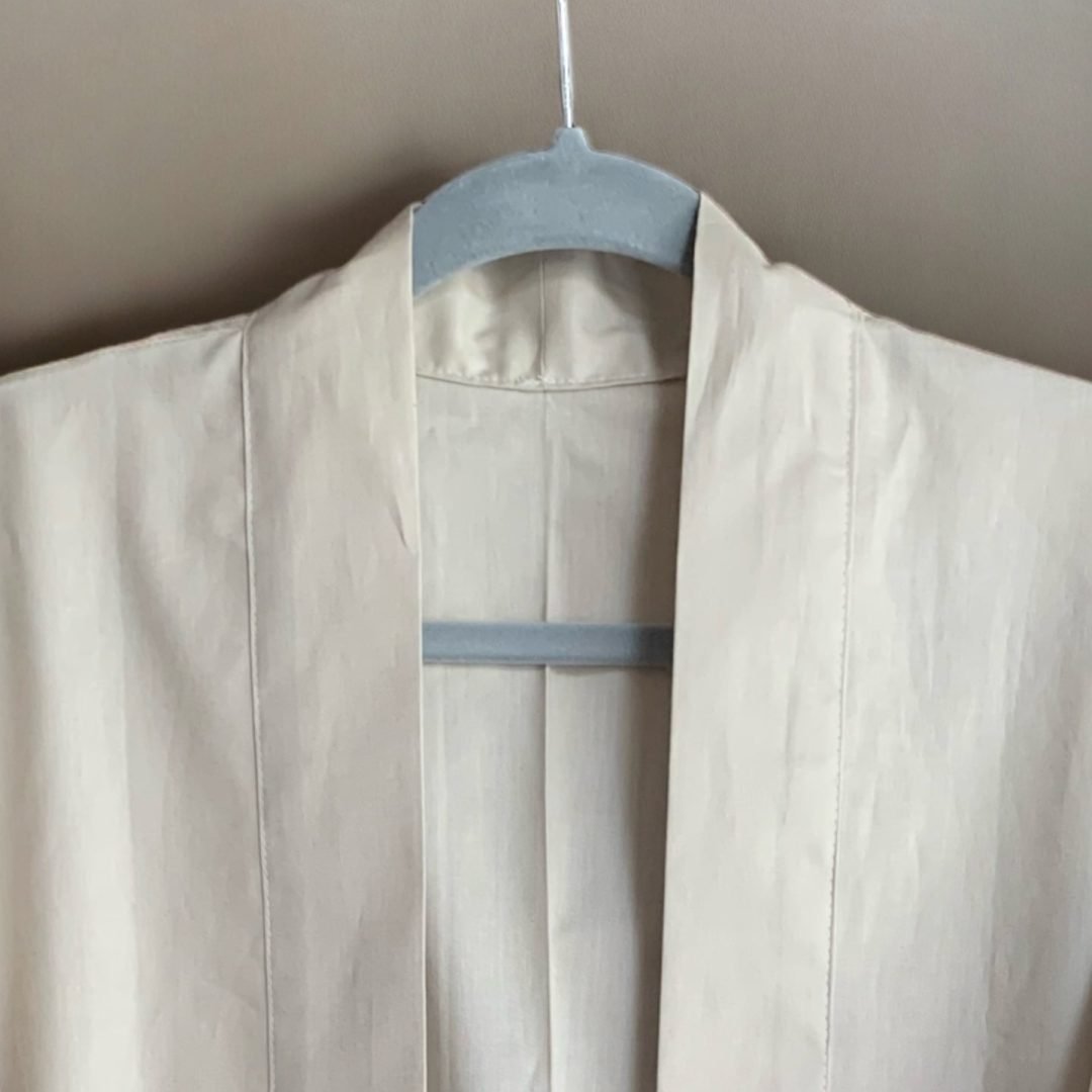 Kimono Haori in Beige Organic Cotton