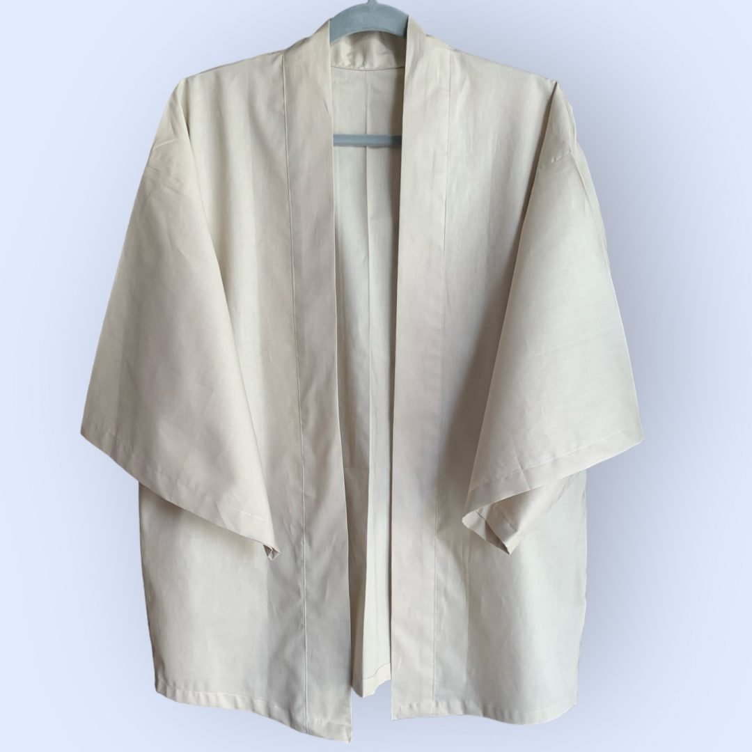 Kimono Haori in Beige Organic Cotton