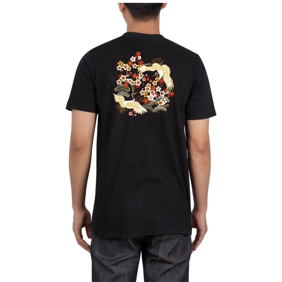 Japanisches T-Shirt mit Kranichen
