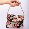 AOI HARU 青い春 HANDTASCHE OSAKA BAUMWOLLSTOFF MIT FRÜHLINGSBLUMENANG WEISSER KRANICH