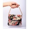 AOI HARU 青い春 HANDTASCHE OSAKA BAUMWOLLSTOFF MIT FRÜHLINGSBLUMENANG WEISSER KRANICH