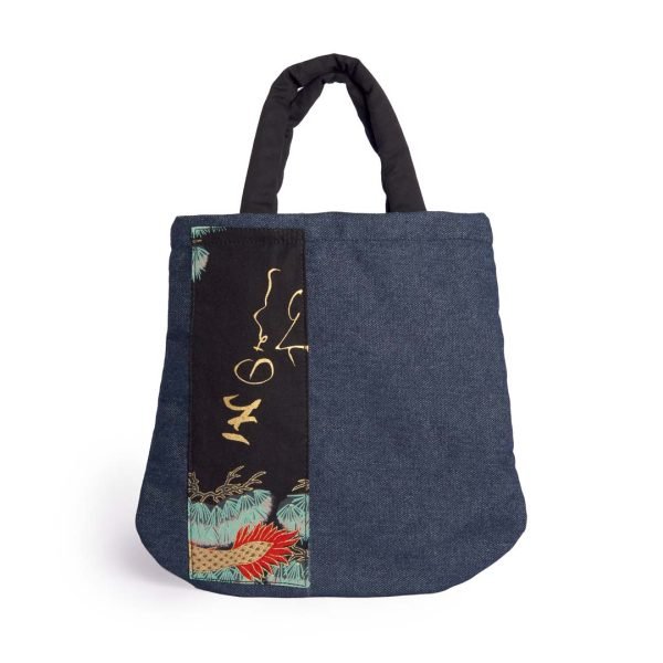 TASCHE AUS BLAUEM JEANSSTOFF UND JAPANISCHER BAUMWOLLE