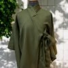 Olivfarbener Harmony-Kimono aus Wolle