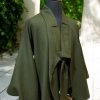 Olivfarbener Harmony-Kimono aus Wolle