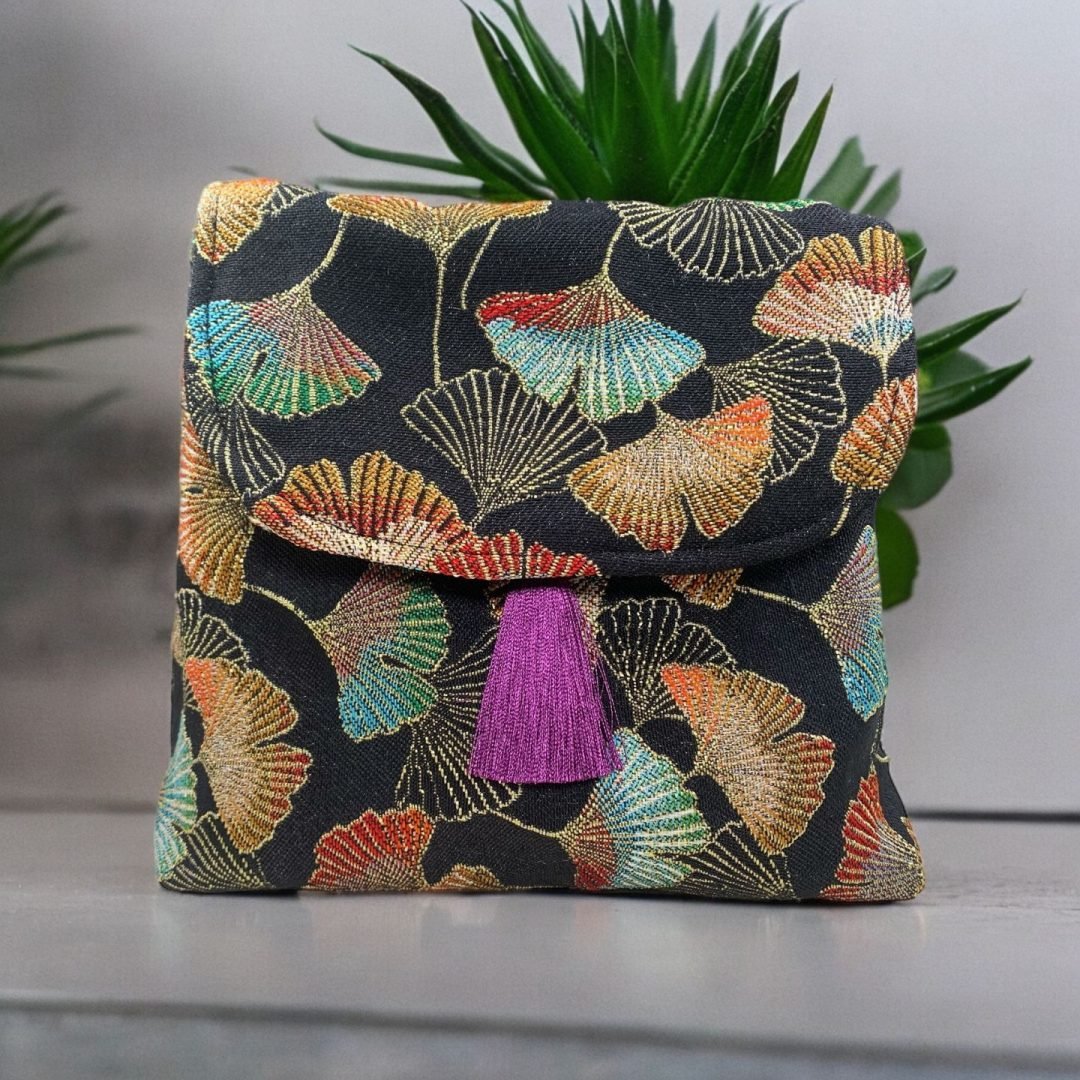 Bolsa Japonesa Ginkgo Roxa