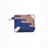 BOLSA TSURU TORI 鶴鳥 MINI BOLSA EM TECIDO JAPONÊS DE ALGODÃO AZUL PROFUNDO COM DETALHES DOURADOS E PRETOS