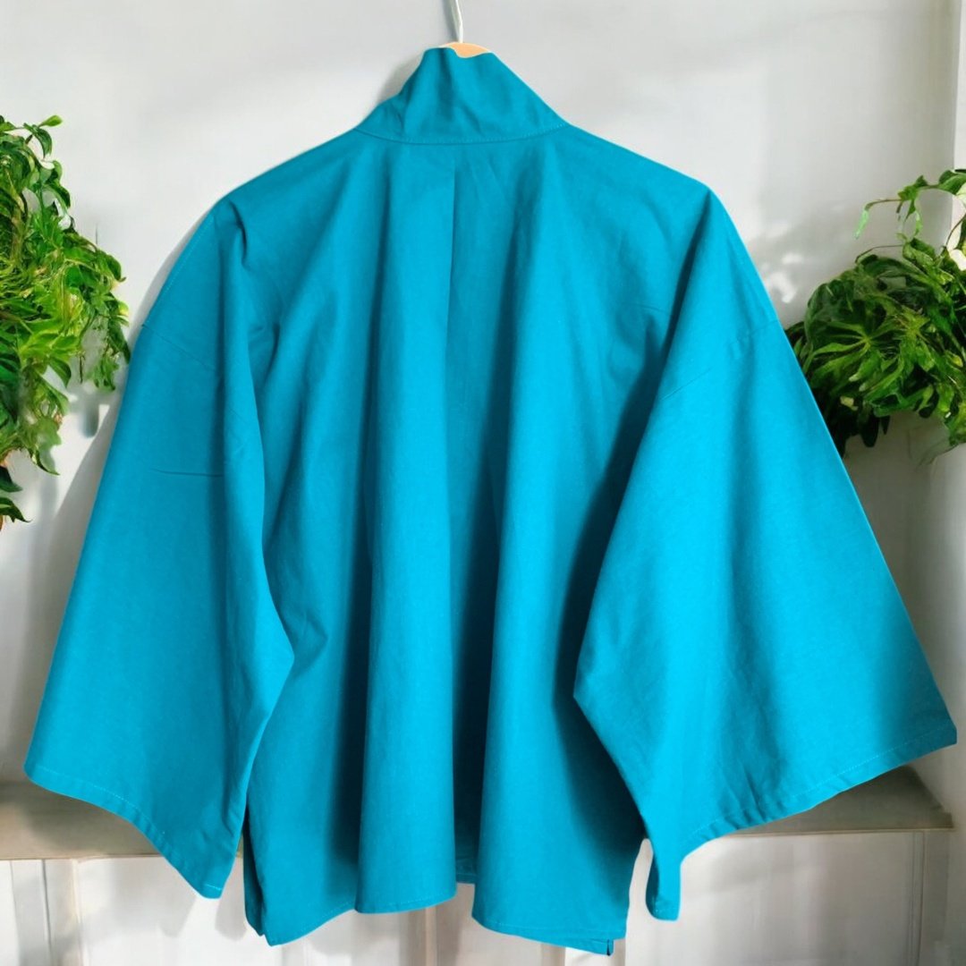 Sarcelle Haori court avec manches de Yukata