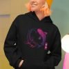Hoodie Ying Yang Koi Fish i Svart