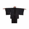 HAORI IN BLACK GABARDINE FABRIC