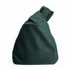 KNOT BAG IN FOREST GREEN VELVET FABRIC AND WHITE PEARLS