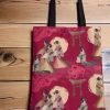JAPANESE HANDMADE RED TOTE BAG IN CANVA FABLIC WITH LINING