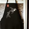 GREMBIULE GIAPPONESE CON PESCE KOI IN ROSSO ROTONDO