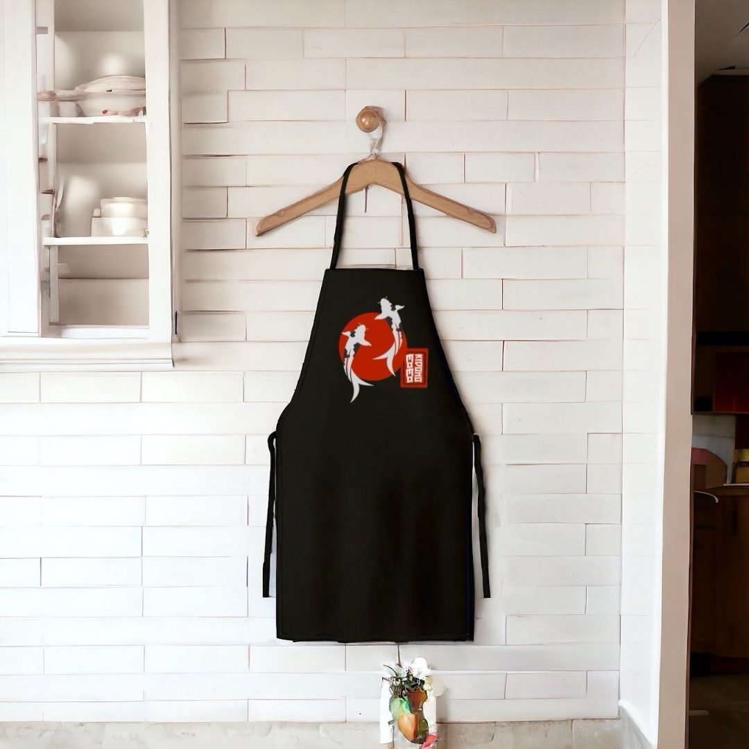 AVENTAL JAPONÊS PEIXE KOI BRANCO
