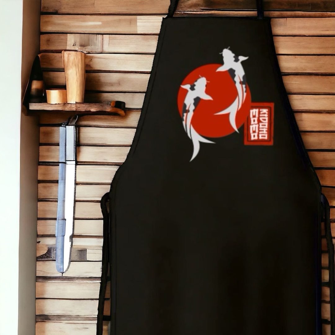 AVENTAL JAPONÊS PEIXE KOI BRANCO