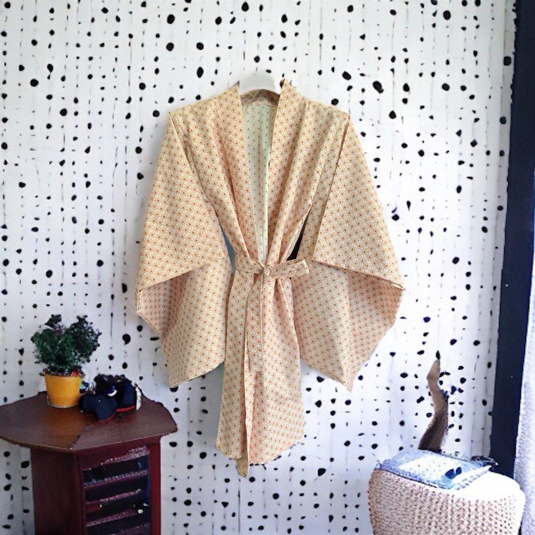 KIMONO PINK COTTON WITH FURISHODE SLEEVE