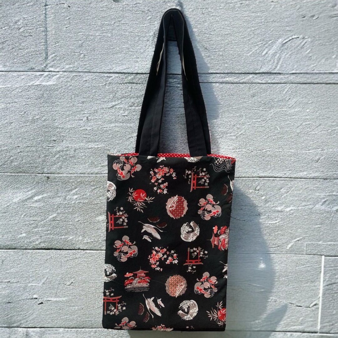 BORSA GIAPPONESE NERO ROSSO
