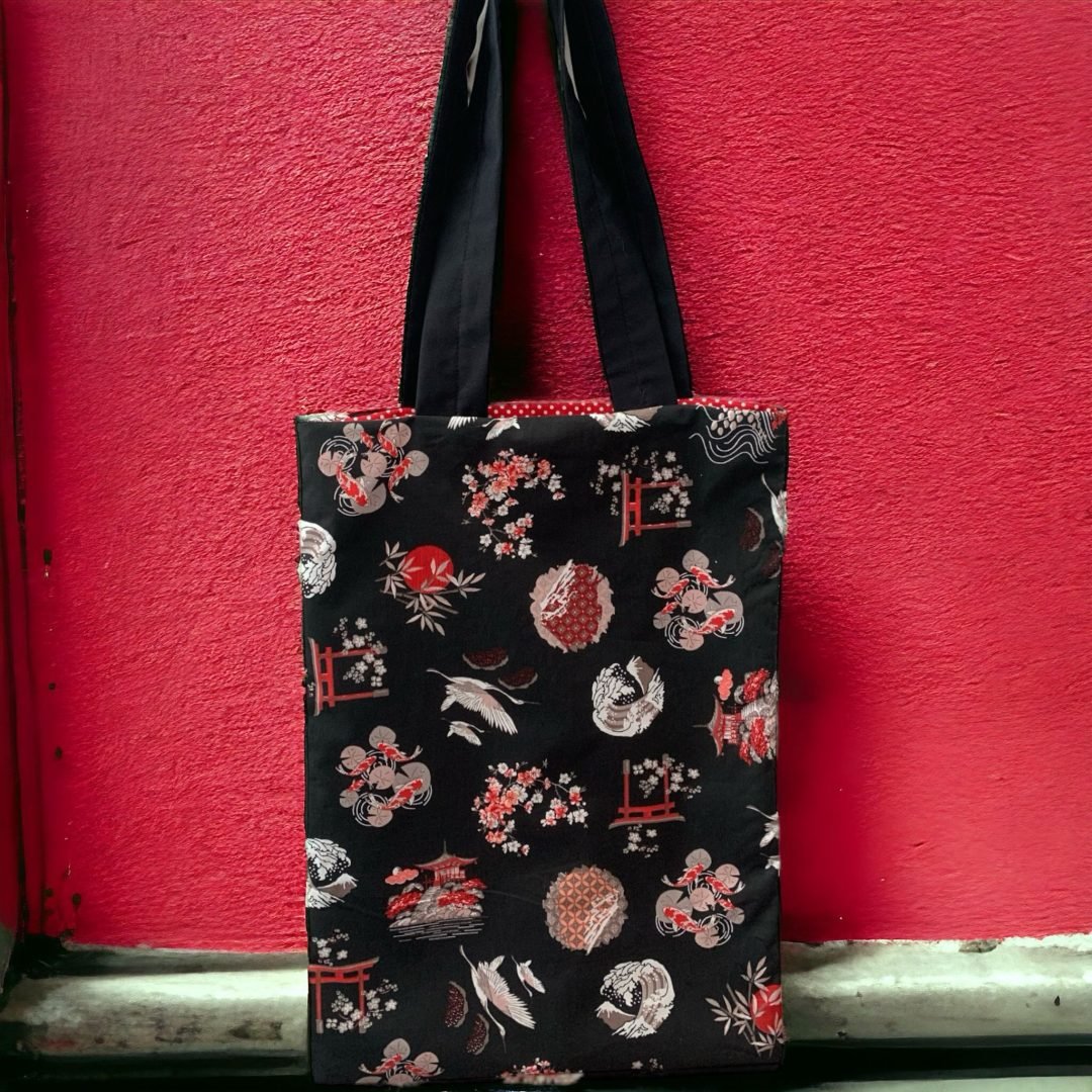 BORSA GIAPPONESE NERO ROSSO