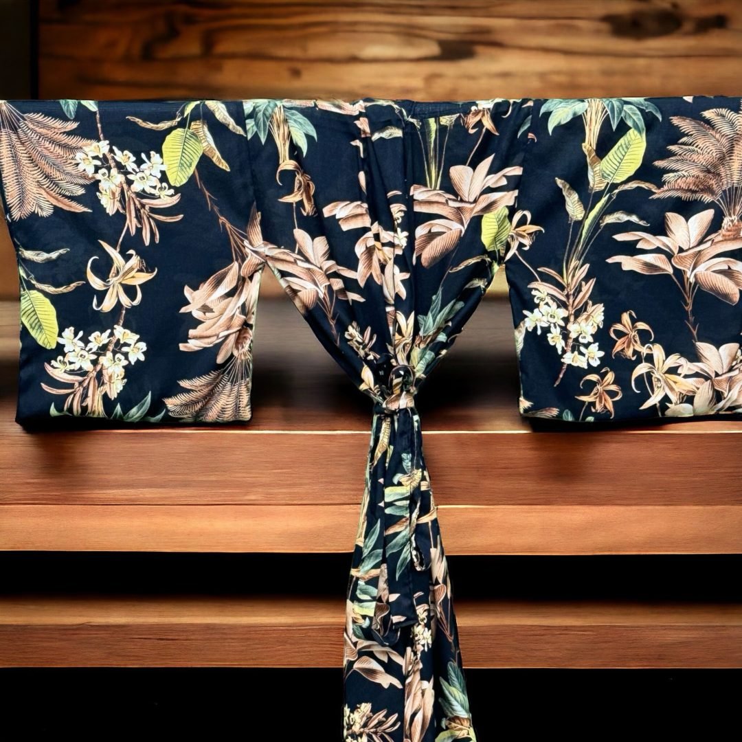 Kimono en lin et viscose avec manches Yukata