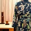 Kimono en lin et viscose avec manches Yukata
