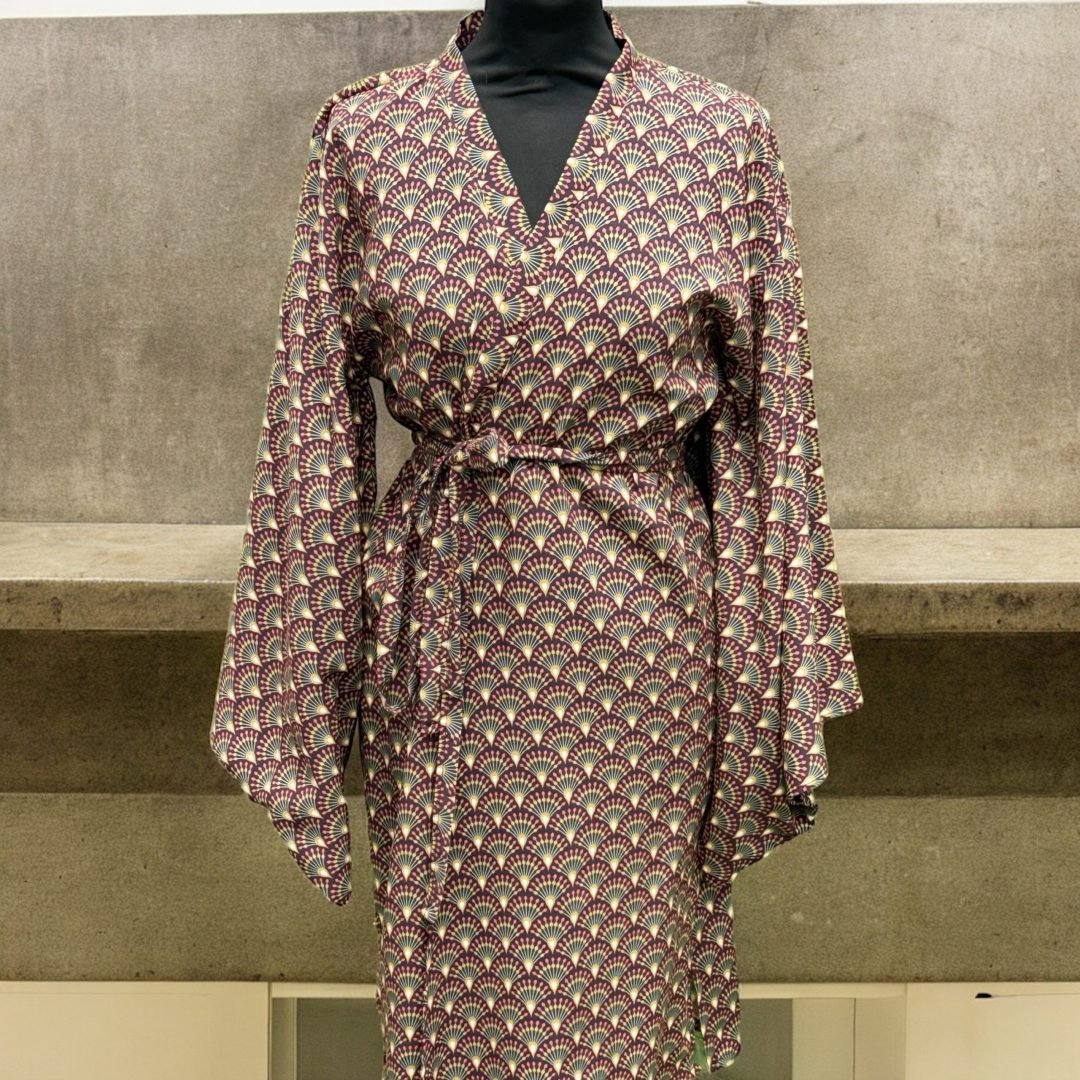 Purple Viscose Yukata Kimono