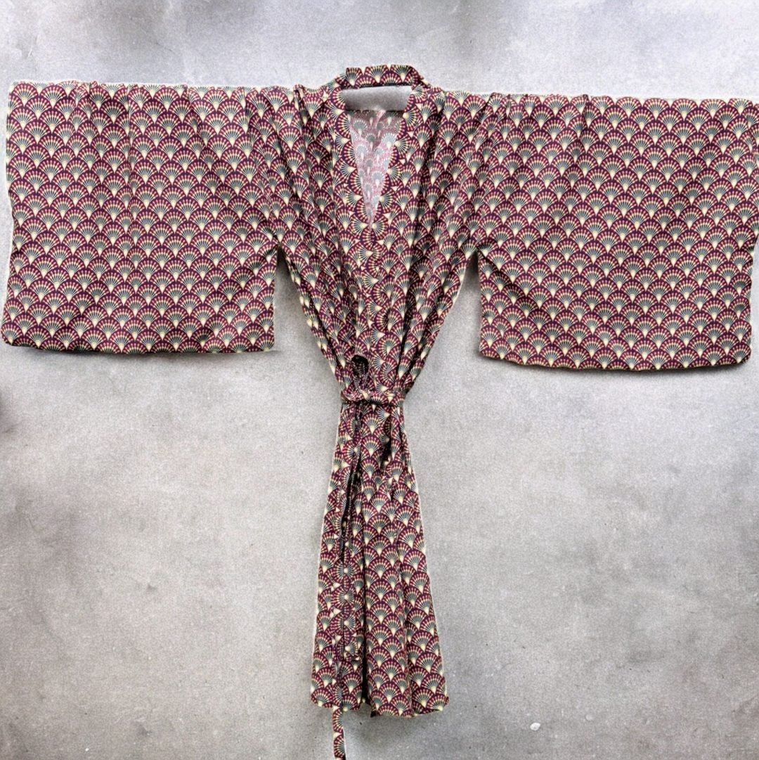 Purple Viscose Yukata Kimono
