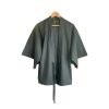 Kimono Haori with ribbon in Black Gabardine