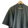 Kimono Haori with ribbon in Black Gabardine