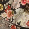 AOI HARU 青い春 HANDTASCHE OSAKA BAUMWOLLSTOFF MIT FRÜHLINGSBLUMENANG WEISSER KRANICH