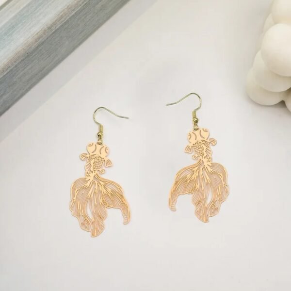 Japanese Goldfish Earings in Golden Color ,Thimble