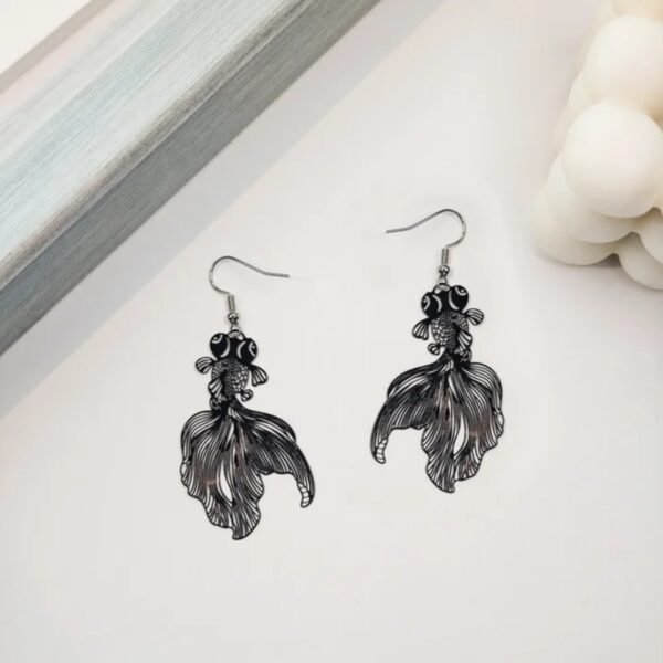 Japanese Goldfish Earings in Black Thimble