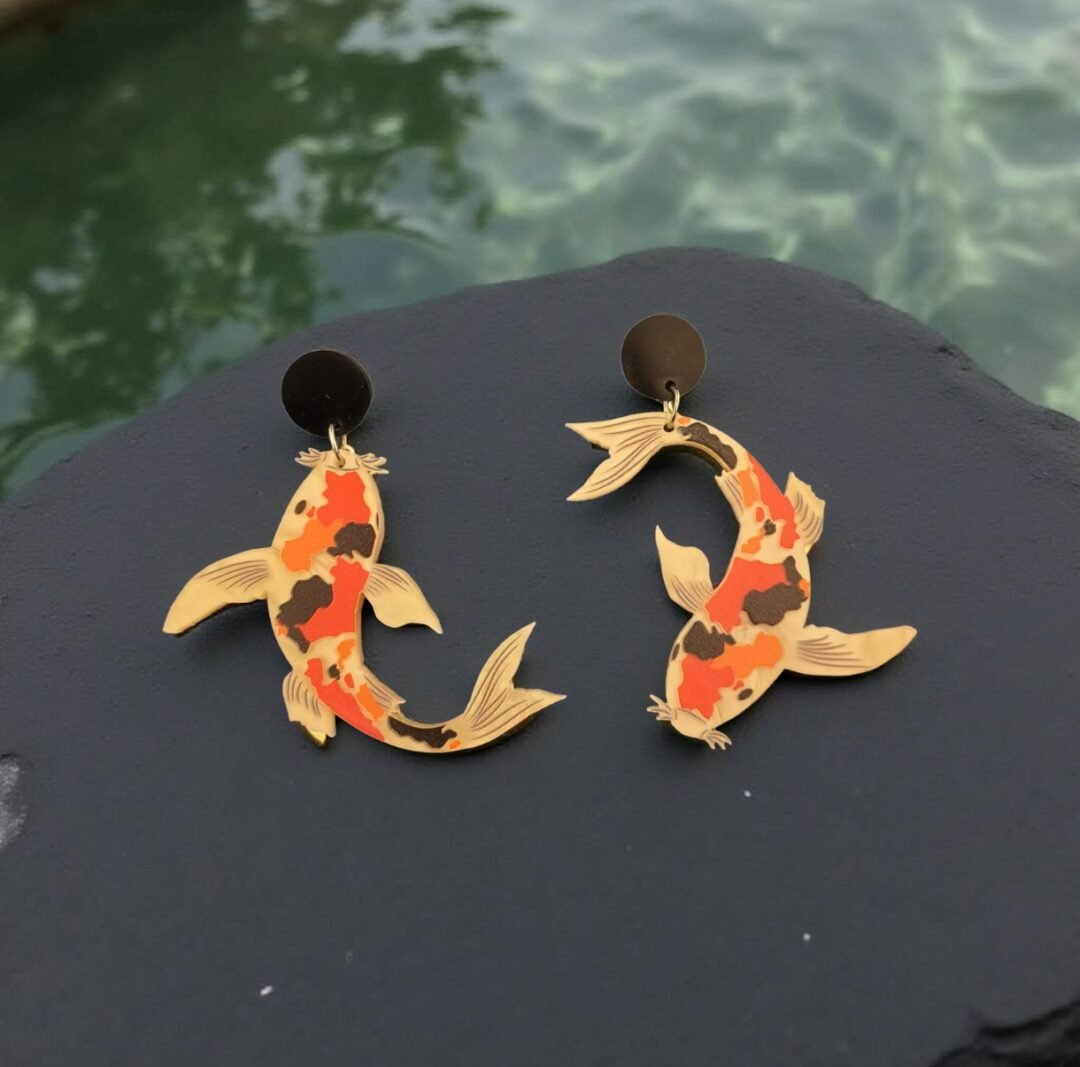 Japanese Koi Fish Earrings Thimble